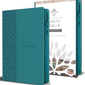 Biblia Reina Valera 1960 letra grande. Spanish Bible Handy Size Large print aqua